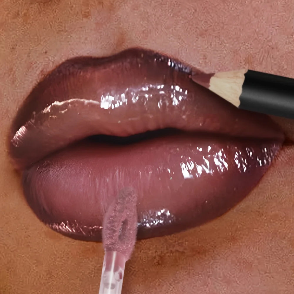 3 Pcs/Set Lip Makeup Set Lipliner Lip Oil Lipstick Moisturizing, Long-lasting Waterproof Lipstick Long-lasting Lip Combo