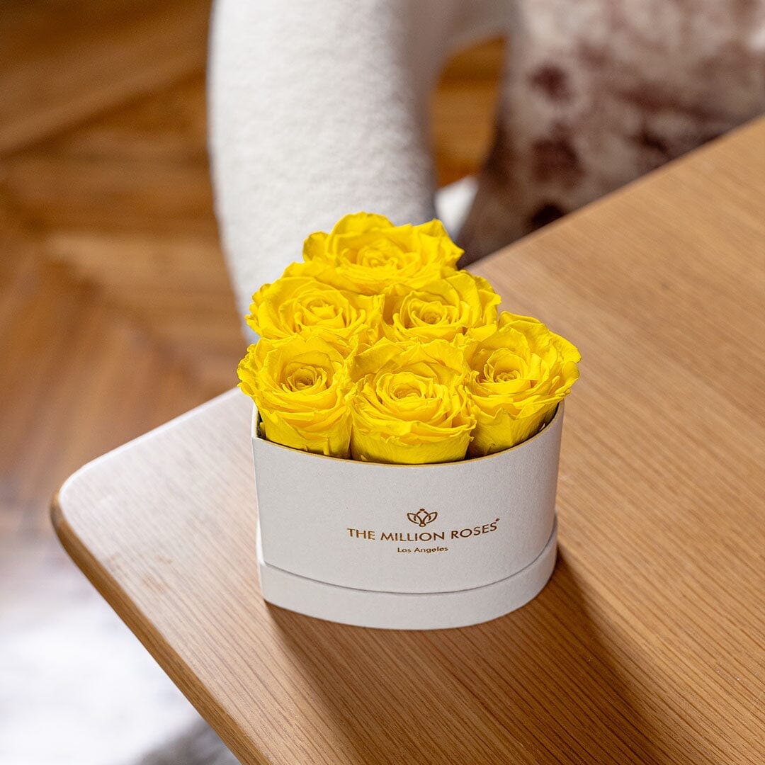 Baby Heart Beige Box | Yellow Roses