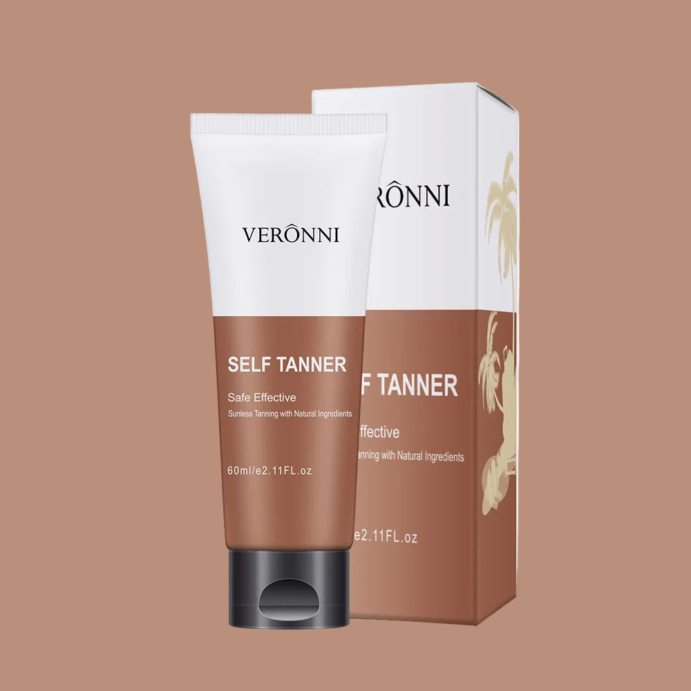 Veronni self Tanner cream and packaging on a white background