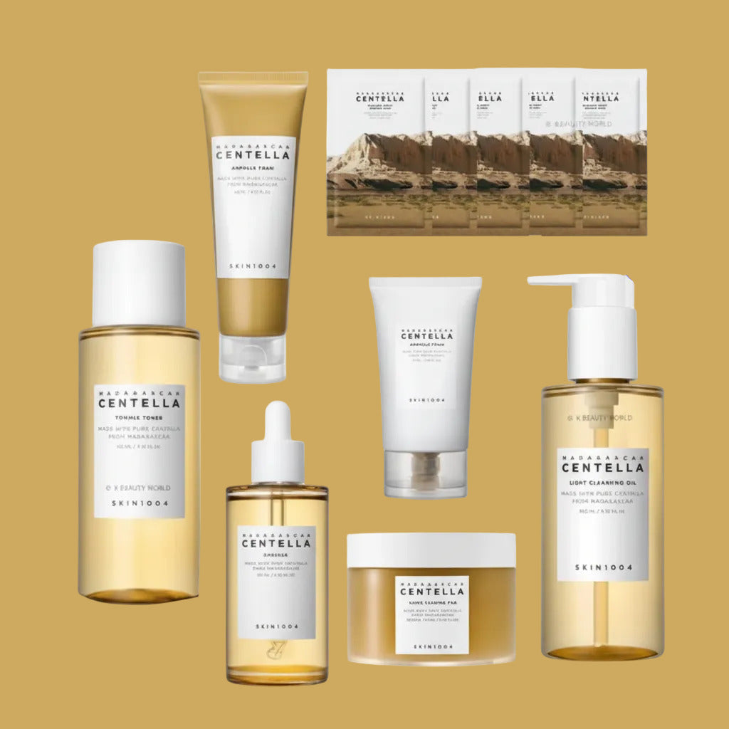 Collection of Skinfood Centella skincare products on a white background