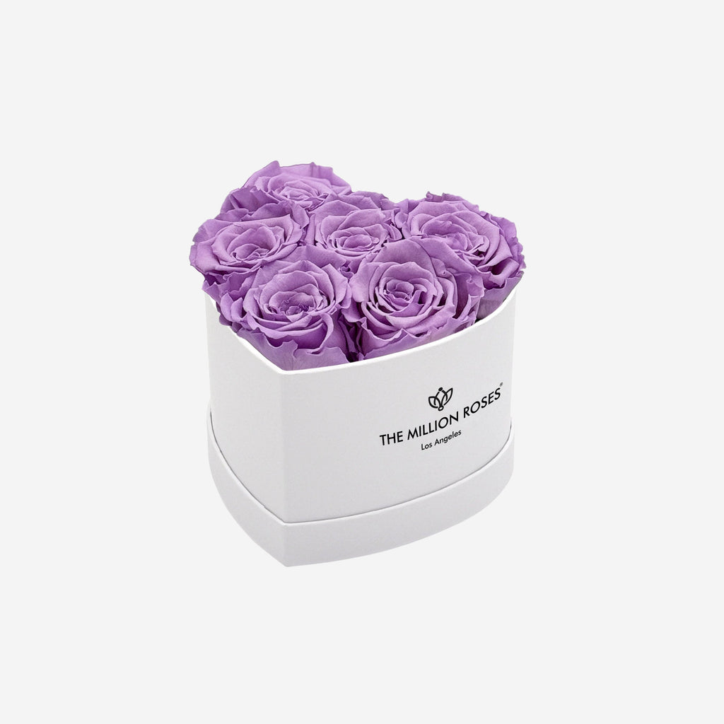 Baby Heart White Box | Lavender Roses