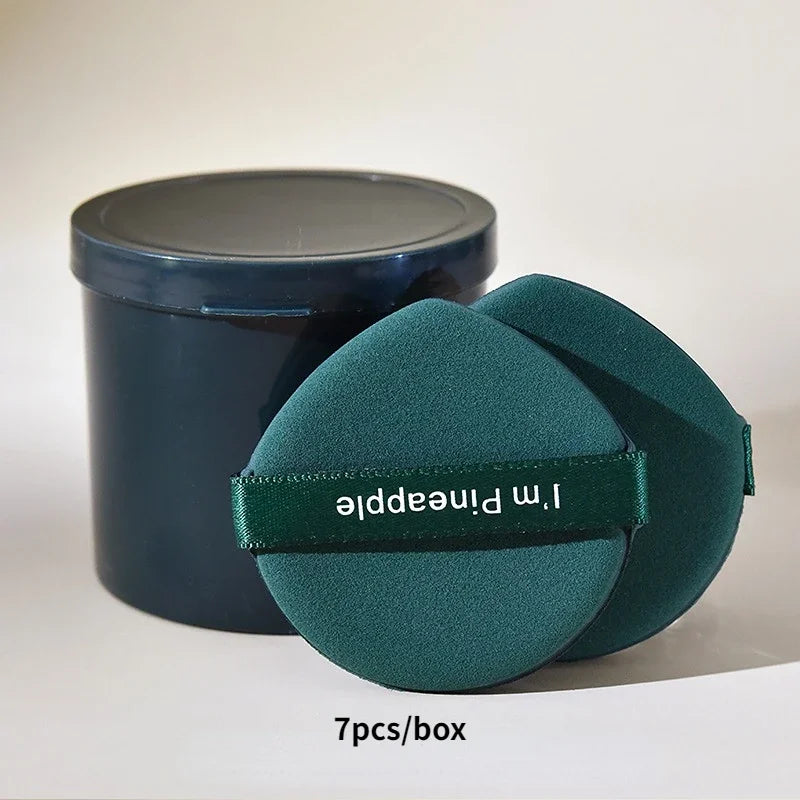 Soft 7Pcs Round Refill Air Cushion Makeup Puff Cosmetic Sponge Puff for Cushion Bb Cream Foundation with Containers