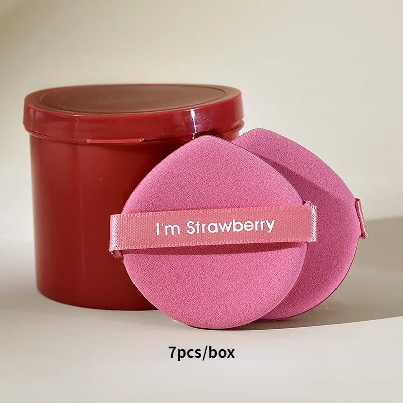 Soft 7Pcs Round Refill Air Cushion Makeup Puff Cosmetic Sponge Puff for Cushion Bb Cream Foundation with Containers